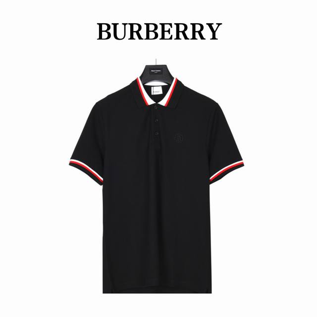 Burberry Burberry classic black and red striped Polo short sleeves Made of cotto