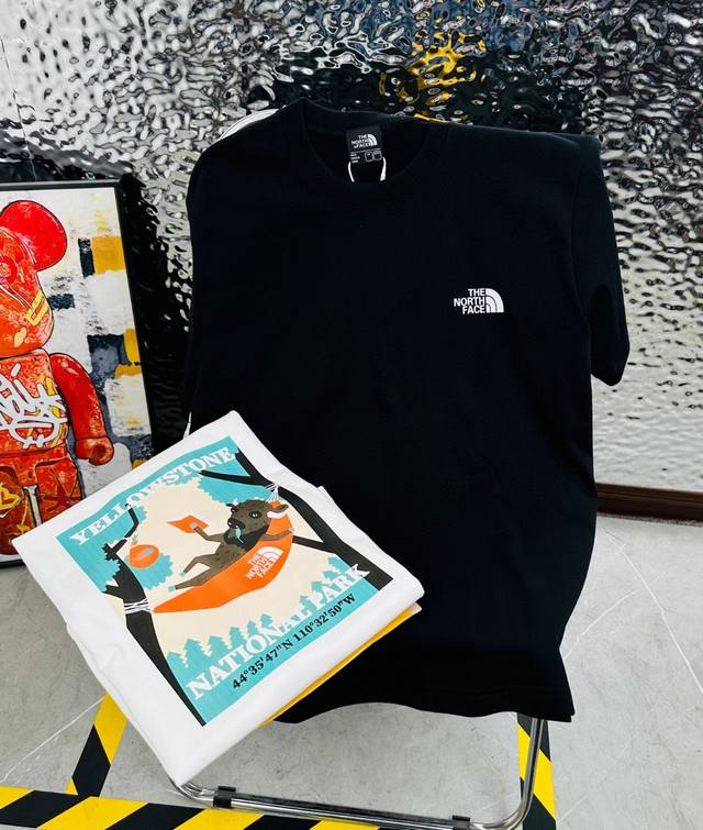 High version with chip The North Face 25 summer new print casual loose couple s