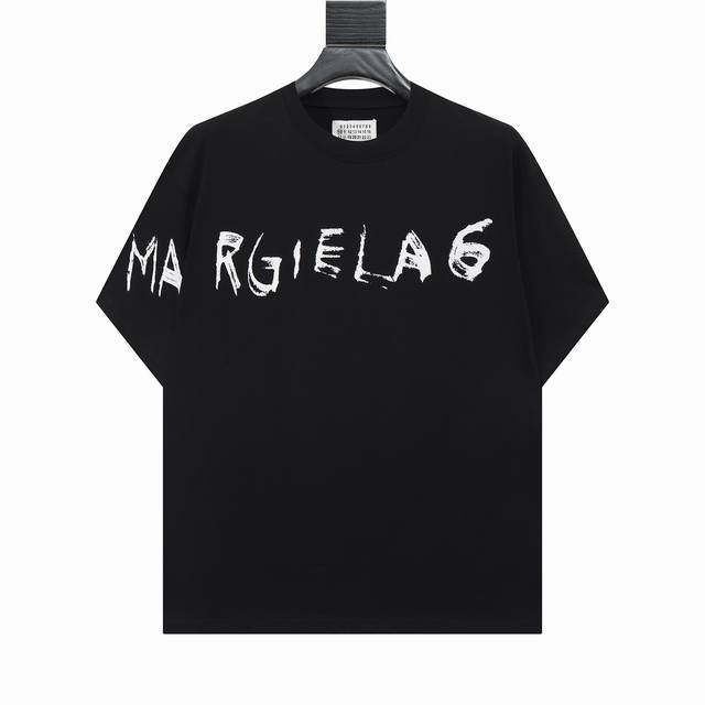 High version Maisonmargiela Mm6 graffiti print short sleeves, unisex. Full of h