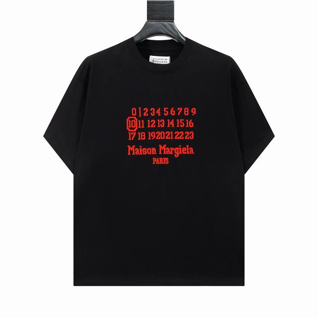 High version Maisonmargiela Margiela embroidered digital letters short sleeves,