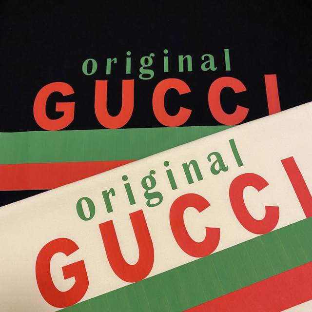 Gucci Original printed celebrity couple short-sleeved T-shirt Unisex, made of 26