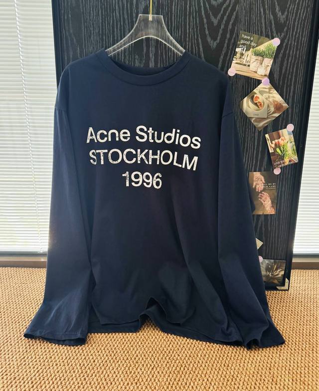 Product name: Acn* Studios new distressed lettered silk thin long-sleeved T-shi