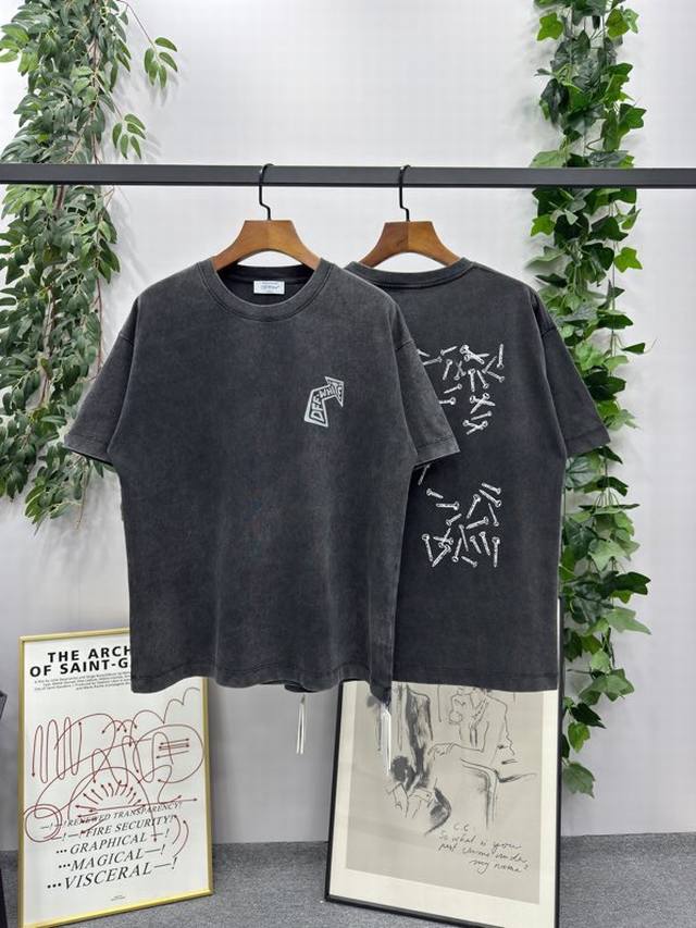 25Ss New Spring and Summer Brand: Off-White Short-sleeved T-shirt with hot silve