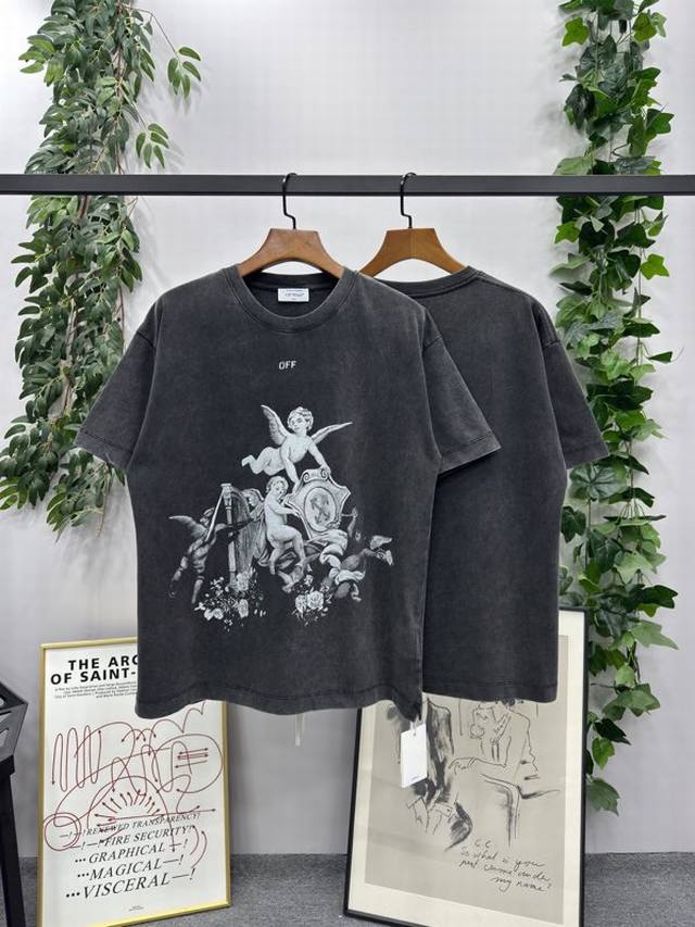 25Ss Spring and Summer New Brand: Off-White Little Angel Short Sleeve T-shirt! C