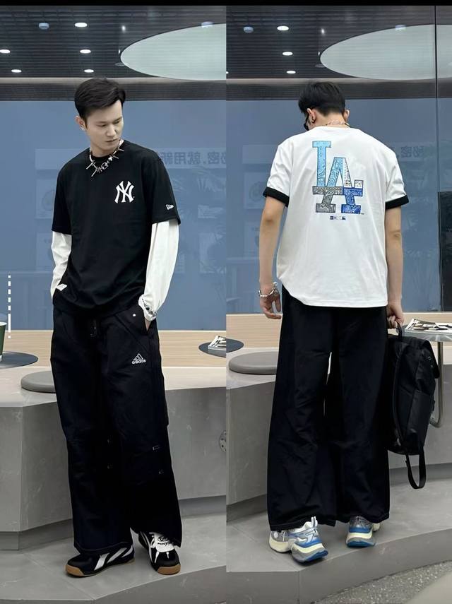 Style 615 New Era Mlb Logo printed round neck sports short-sleeved T-shirt for