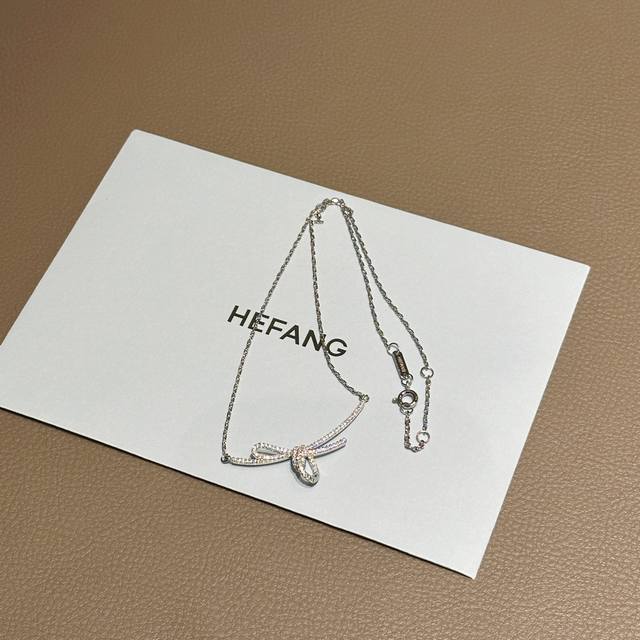 Hefang Hefang Ribbon Knot Clavicle Necklace Women's Bow Necklace Light Luxury De