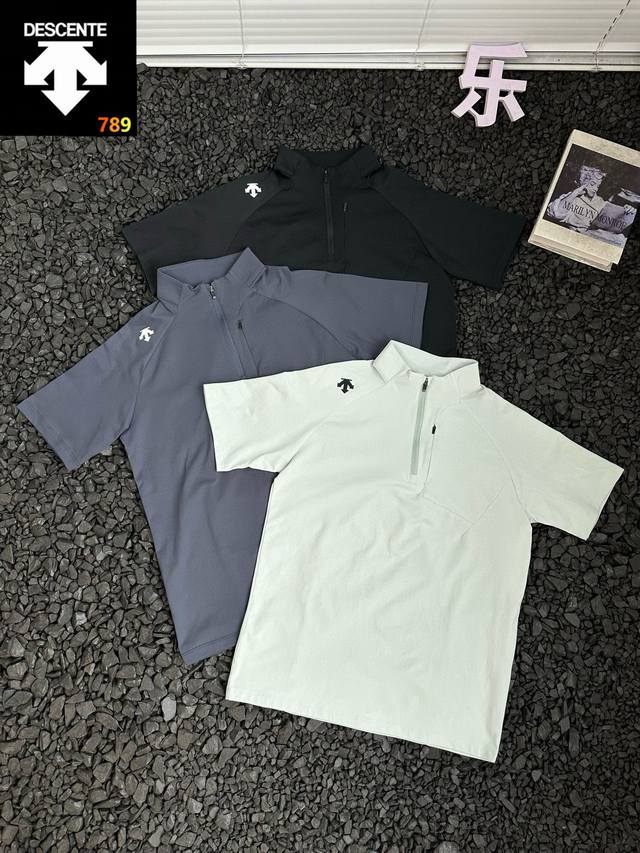 Descente Simple, casual, fashionable, versatile, half-zip solid color, outdoor s