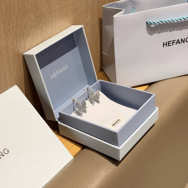 Hefang Hefang Jewelry Shining Butterfly Earrings Light Luxury Elegant Smart Acce
