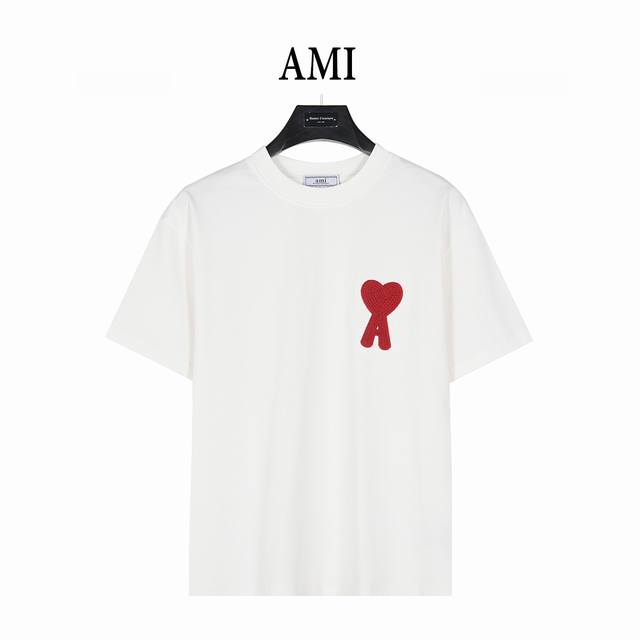 Ami 25Ss 3D woven heart embroidered short-sleeved T-shirt Spring and summer are