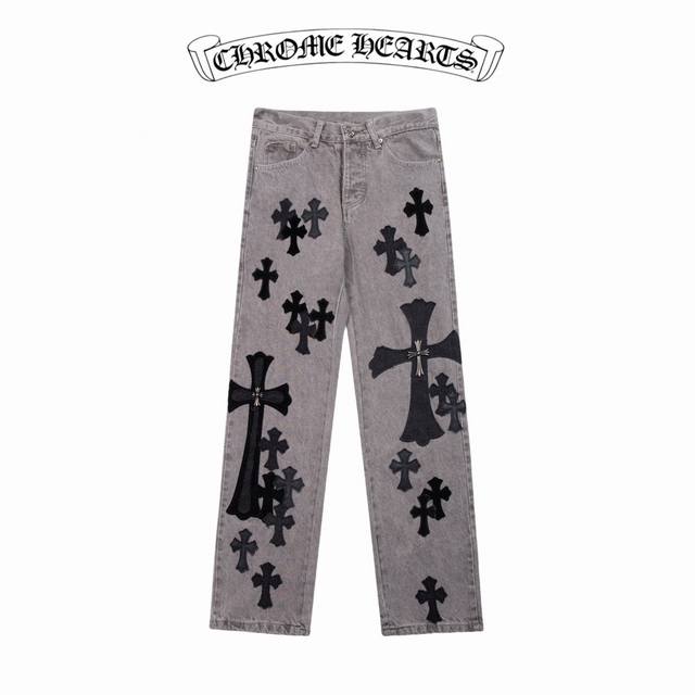 High version Chrome Hearts Sexrecords series limited edition cowhide jeans, sam