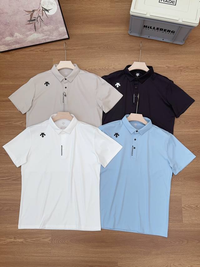 Desntefield 2025 Ice Silk Seamless Stretch Men's Sports Leisure Golf Short-sleev