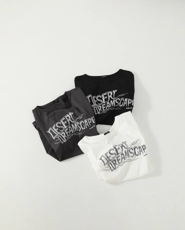 Top heavy version Lcdc oblique collar off-shoulder printed letter T-shirt short