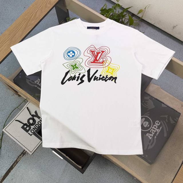 High version 2025 new Louis Vuitton Lv colorful letter pattern Logo printed cas