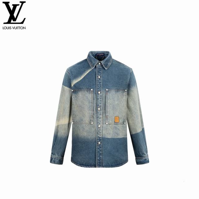 Louis Vuitton 25Ss photocopied sun-dried denim jacket Cotton twill denim fabric