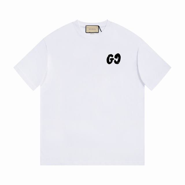 8879# Gucci graffiti double G print colorful letter short sleeves Made of custom