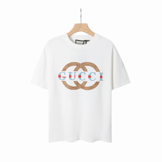 8837# Gucci 2025 spring and summer new green double G letter Logo short-sleeved