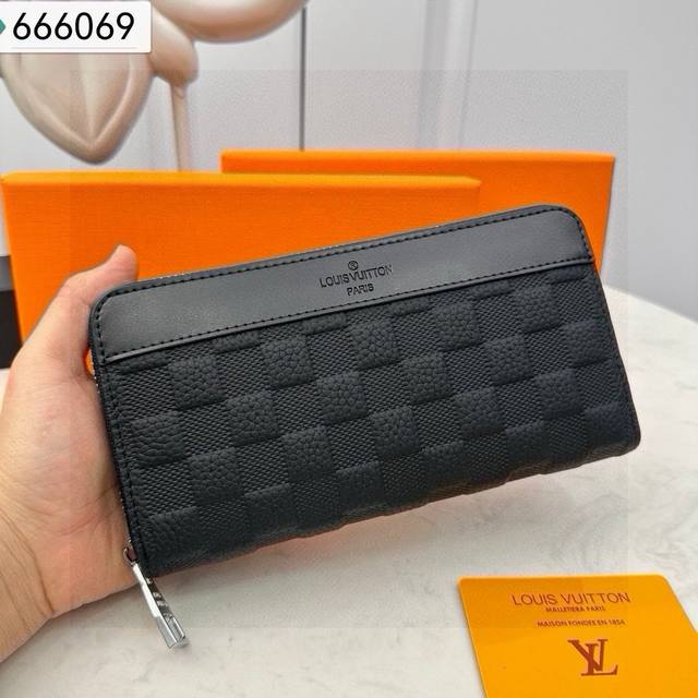 Lv long zipper wallet Original Lv Louis Vuitton Model 666069 small wallet Color