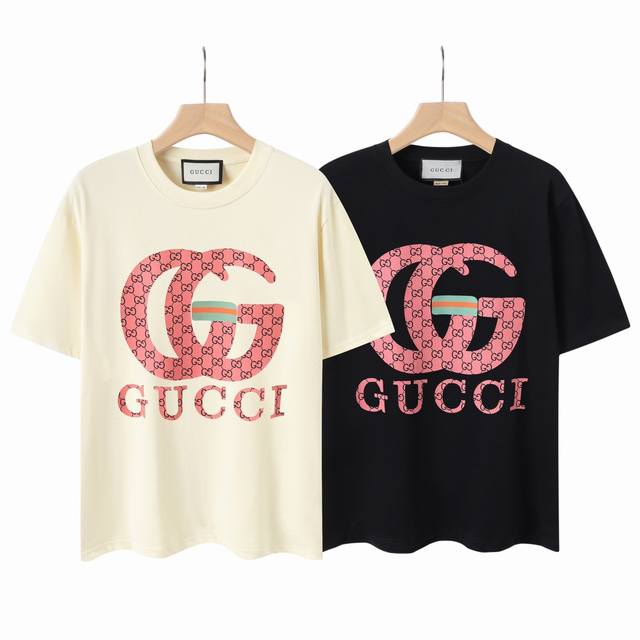 8807# Gucci 2025 spring and summer new green double G letter Logo short-sleeved