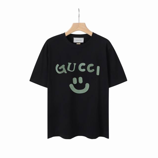 8852# Gu smiley face print, Gucci 2025 spring and summer latest short sleeves! !