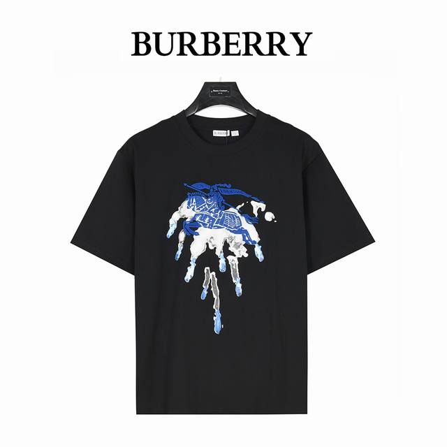Burberry 25Ss Warhorse Toothbrush Embroidery and Ink Splash Print Short Sleeve T