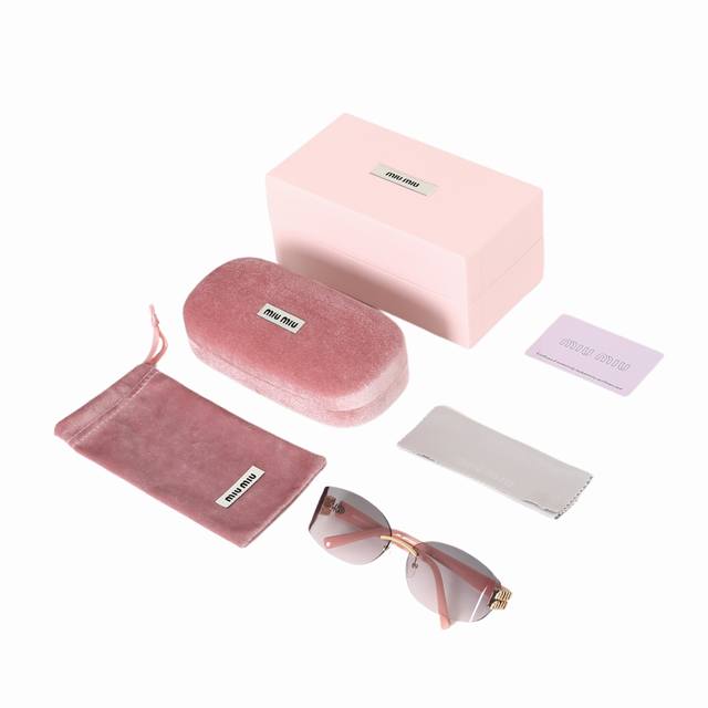Miu Miu simple and fashionable frameless gradient sunglasses! Korean frameless c
