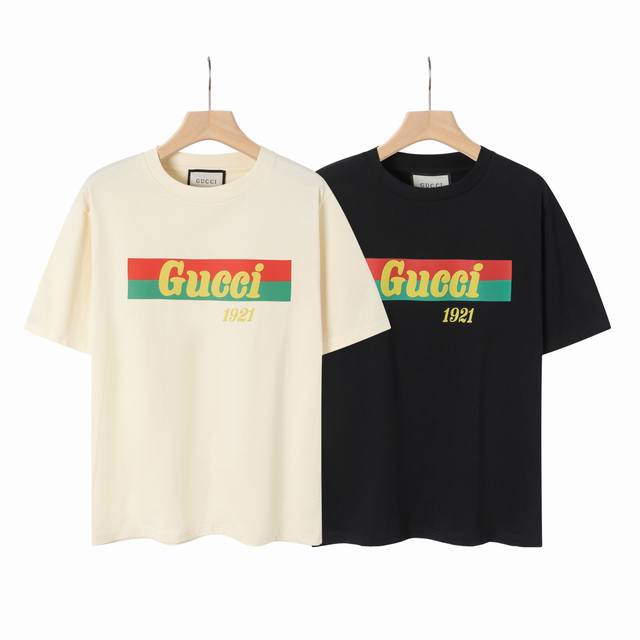 8838# Gu classic letter print, Gucci 2025 spring and summer latest short sleeves