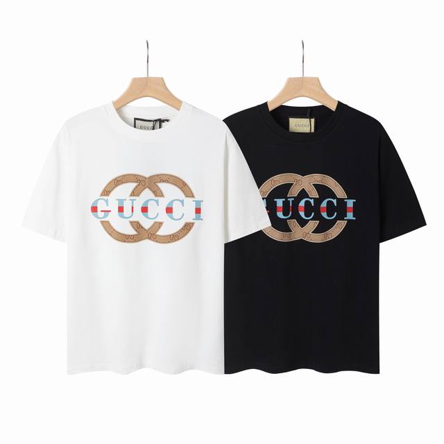 8837# Gucci 2025 spring and summer new green double G letter Logo short-sleeved