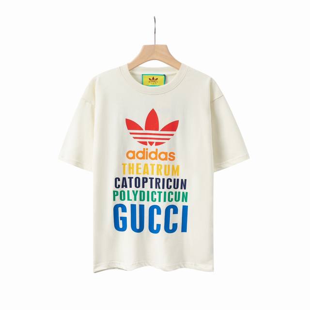 8823# Gucci co-branded Gucci co-branded colorful printed Logo unisex pure cotton