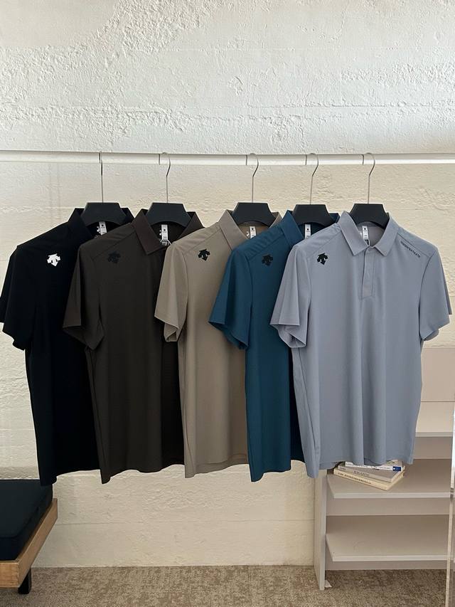 High-end ice tray Polo Descente classic ice silk Polo shirt short sleeves Origi