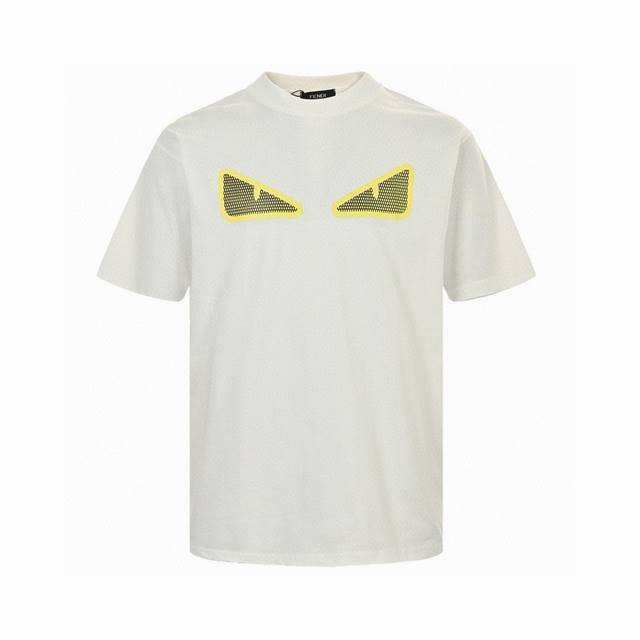 Fendi Summer new product Little Monster Eyes Printed Round Neck Short Sleeve T-s