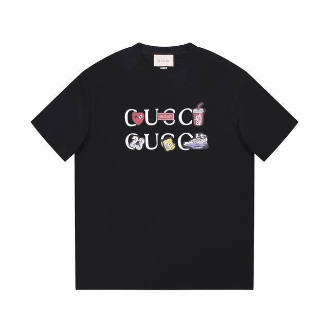 8815# Gucci 25Fw The latest Simpson limited edition cartoon slogan letter minima