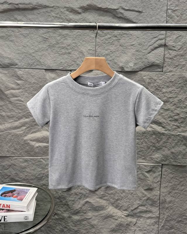 Genuine Ck short-sleeved T-shirt for women 2025 summer new slim fit letter prin