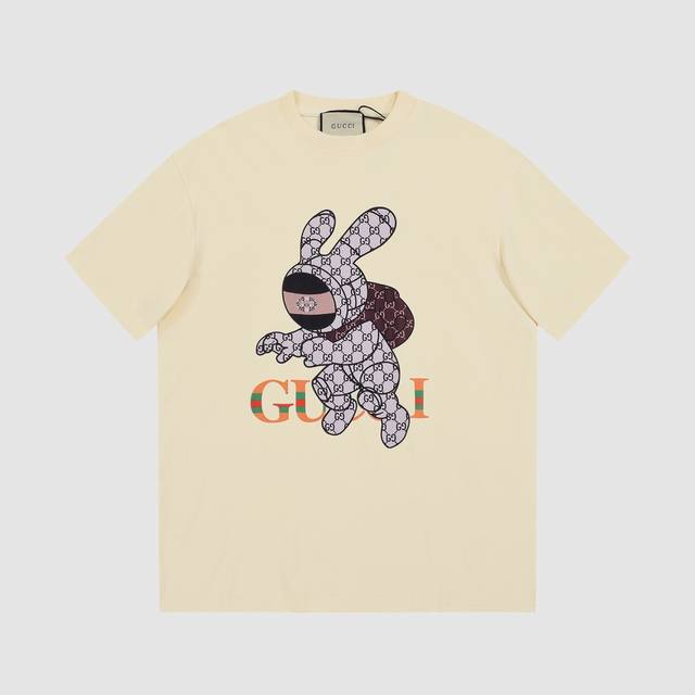 8811# Gu rabbit print, the latest short sleeves of Gucci in spring and summer! !