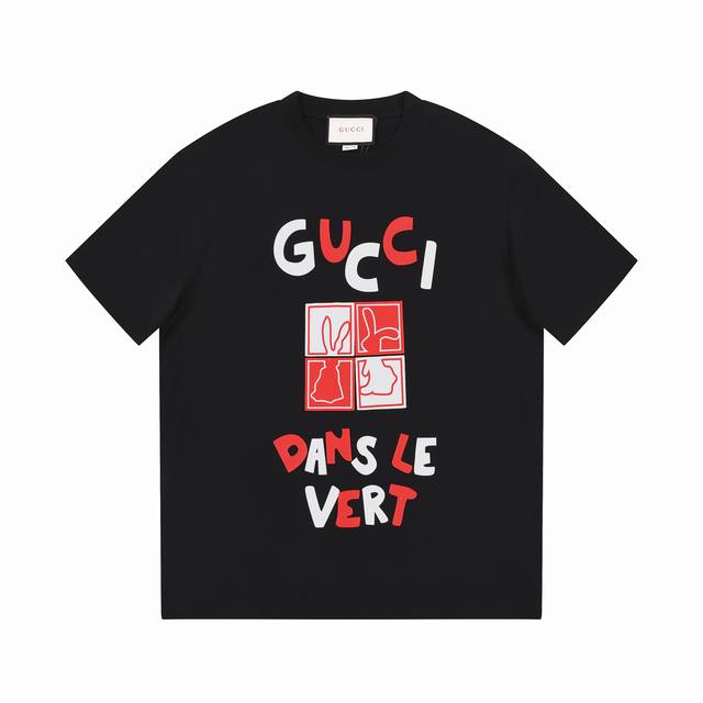 8810# Gu color printing, the latest short sleeves of Gucci 2025 spring and summe
