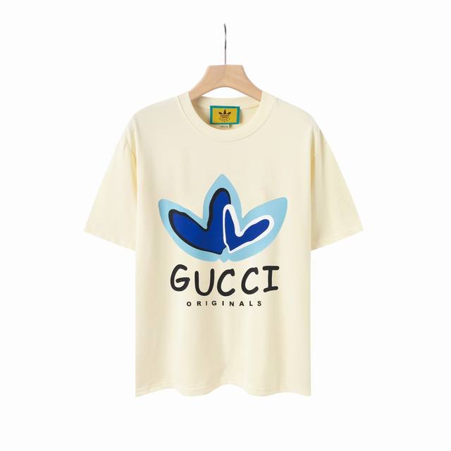 8809# Gucci 2025 spring and summer new blue heart cartoon letter Logo short-slee