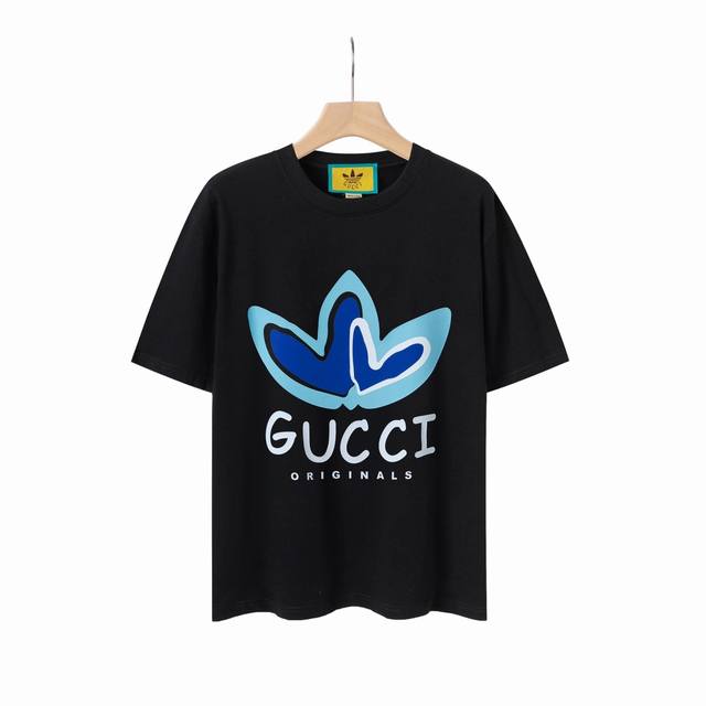 8809# Gucci 2025 spring and summer new blue heart cartoon letter Logo short-slee