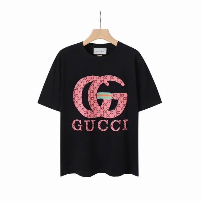 8807# Gucci 2025 spring and summer new green double G letter Logo short-sleeved