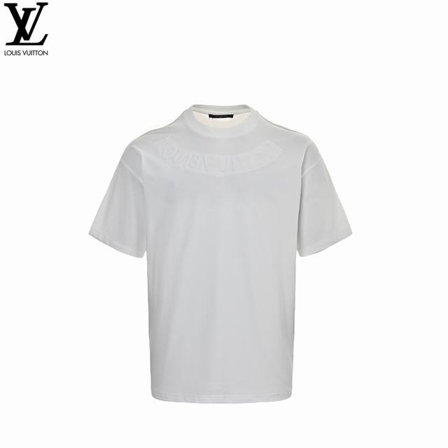 Louis Vuitton 25Ss embossed short sleeves The fabric is made of high-weight 260G