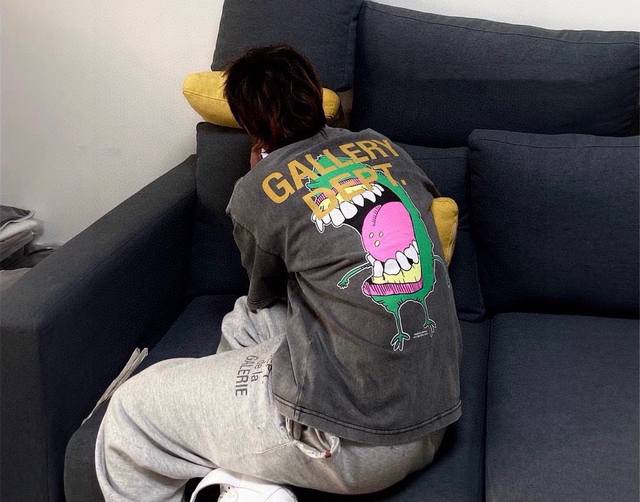 Top version Gallery Dept Retro washed distressed cartoon prints Heavy high stre