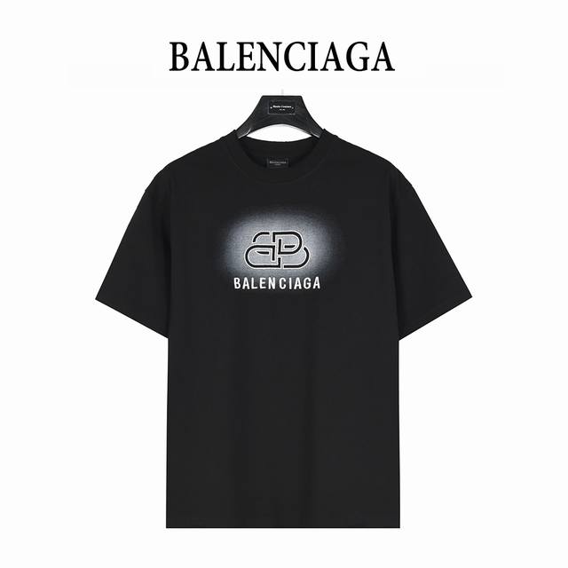 Balenciaga 25Ss lock letter embroidery and inkjet hole short-sleeved T-shirt Ret