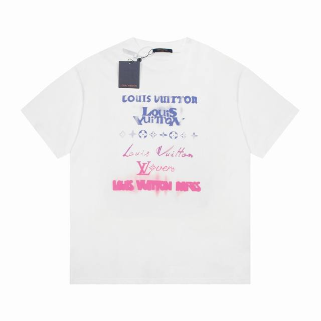 6650# High quality Lv Louis Vuitton Top Logo letter short sleeve, color-matching