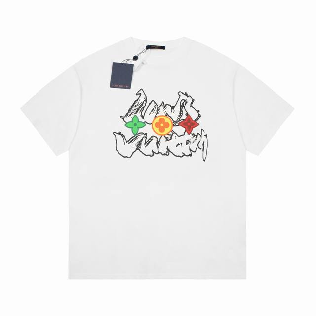 6648# High quality Lv Louis Vuitton three flower letter short sleeves, color-mat