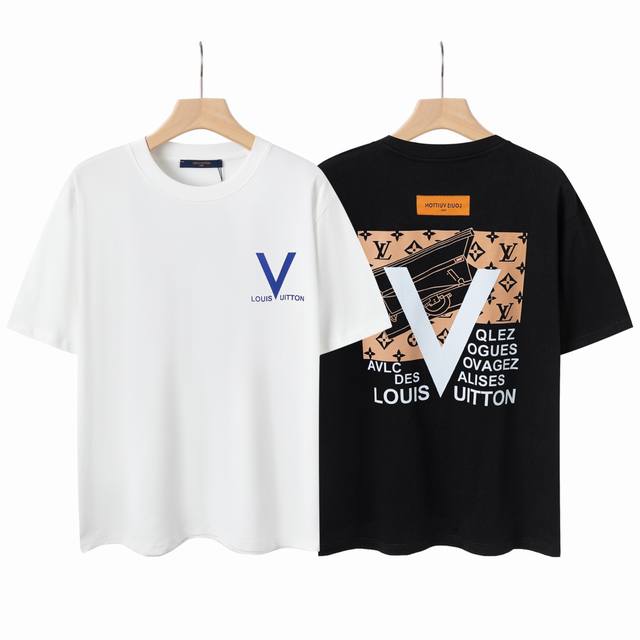 6641# Louis Vuitton exclusive 23Ss new astronaut print logo round neck short sle