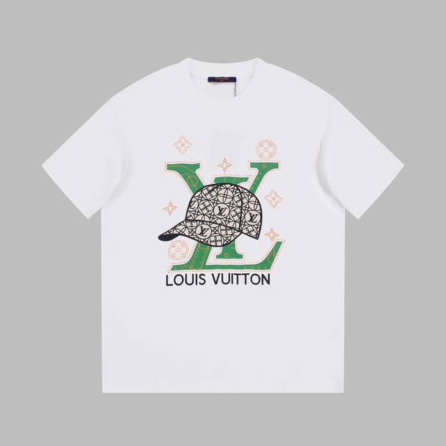 6618# Louis Vuitton exclusive 23Ss new astronaut print logo round neck short sle