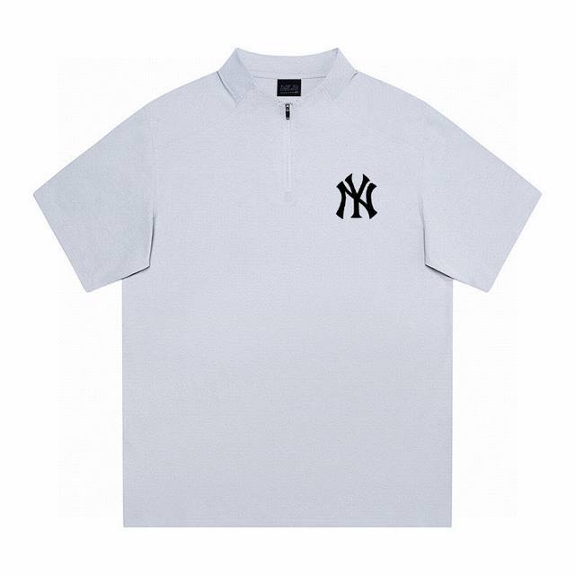 Mlb-Ny Korean new half-zip outdoor leisure short-sleeved sunscreen quick-drying