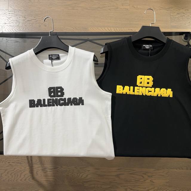 Balenciaga2025 summer new foam letter logo sleeveless vest short sleeves The ch