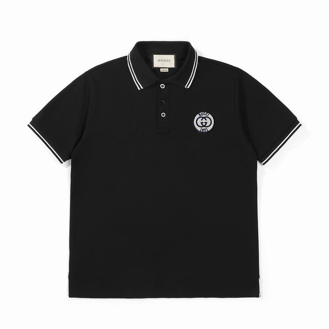 Gucci short-sleeved Polo shirt with Gucci round logo embroidery Customized main
