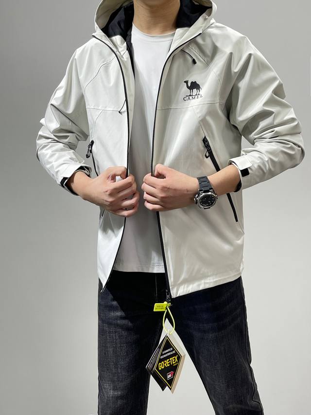 18663# Camel Hooded Outdoor Sports Soft Shell Windbreaker Classic Style New Arri