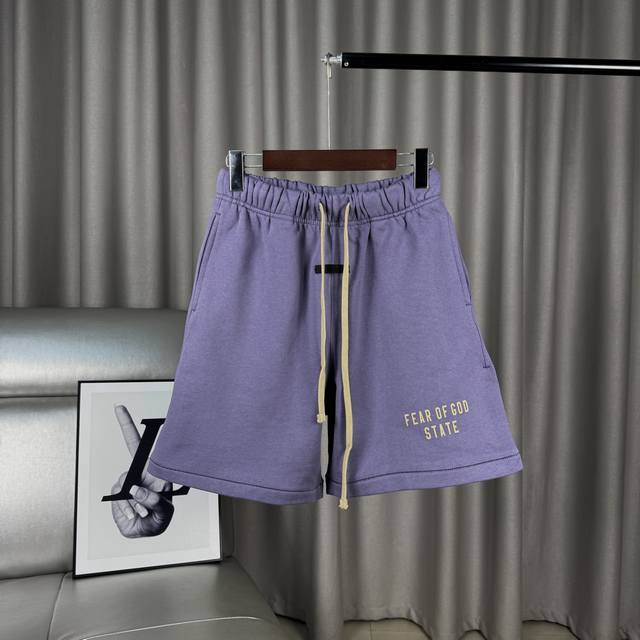 Double-line double-row printed letters high street style shorts drawstring three