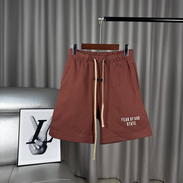 Double-line double-row printed letters high street style shorts drawstring three